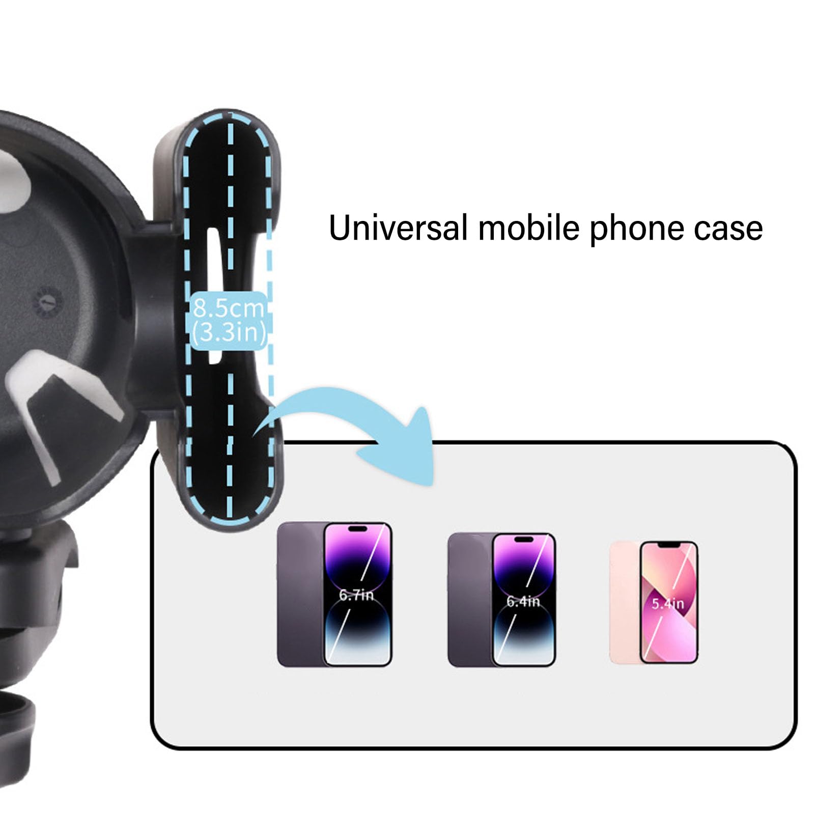 NOENNULL 2 in 1 Stroller Cup Holder with Phone Holder - Adjustable 360° Rotating Universal Drink Holder for Coffee, Water Bottles - Fits Strollers, Bikes, Wheelchairs, Shopping Carts (Black) - Perfect for Parents, Cyclists & Outdoor Activities