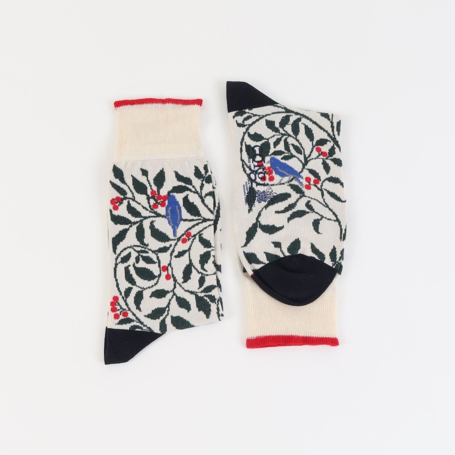 Men's William Morris Holly Tree Cotton Socks - Soft Breathable Casual & Dress Socks for Everyday Wear, Office, and Gifts