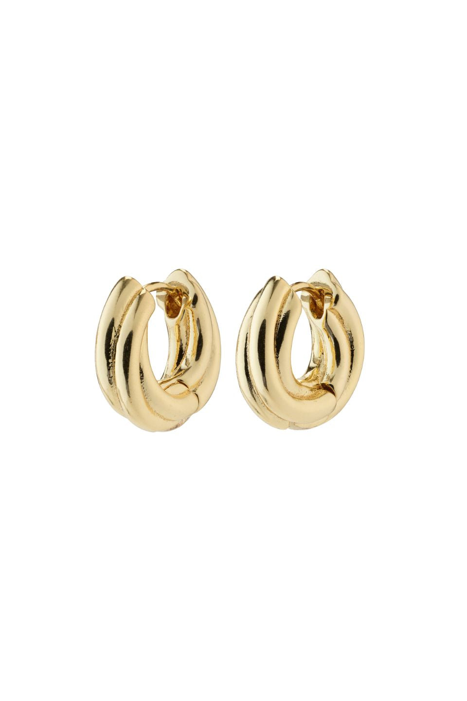 Edea Recycled Chunky Gold Plated Huggie Hoop Earrings for Women - Sustainable Fashion Jewelry for Everyday Wear & Special Occasions
