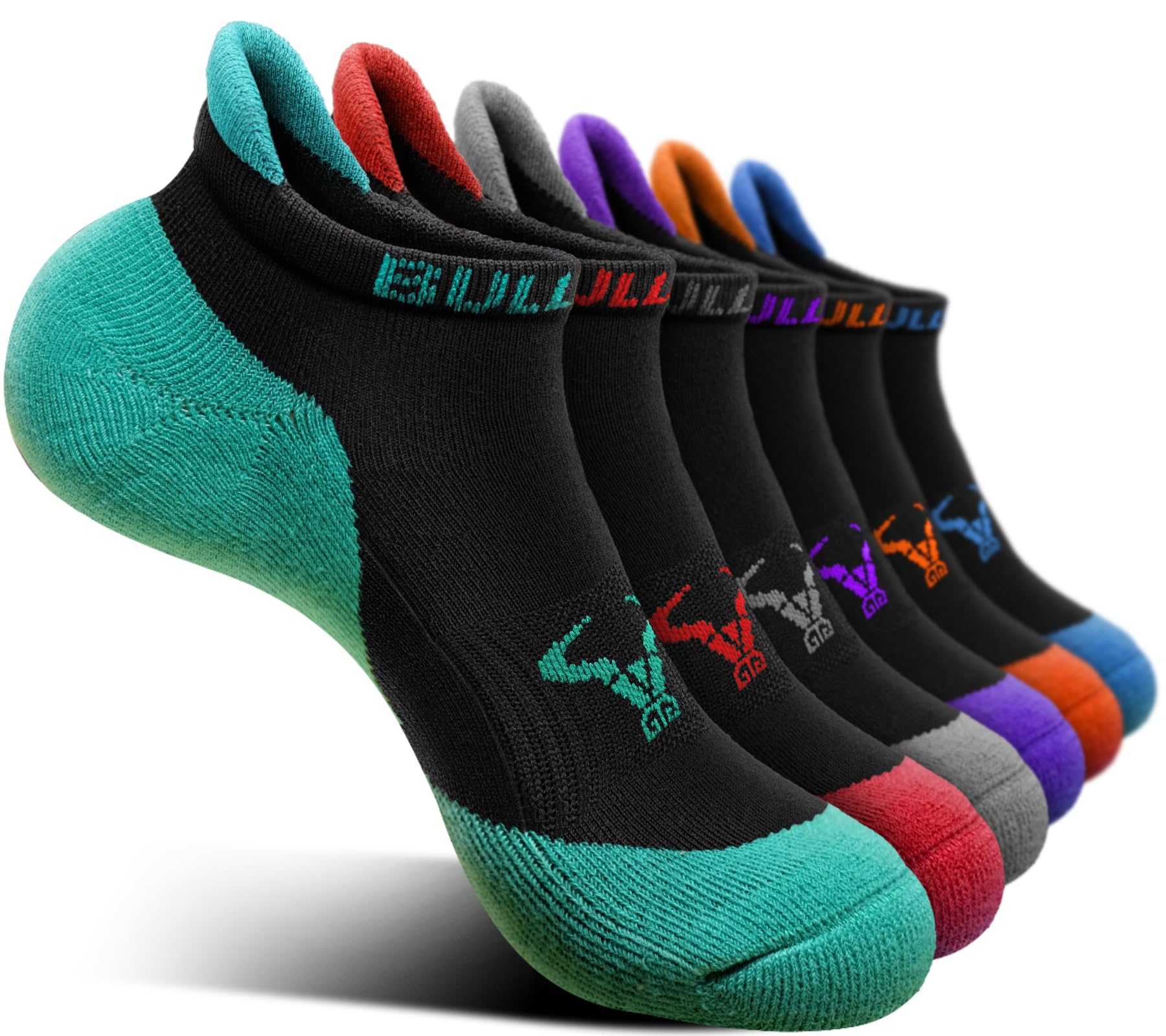 BULLIANT Women's Athletic Socks 6-Pack - No Show Cushioned for Running & Walking with Arch Support - Gym & Daily Wear