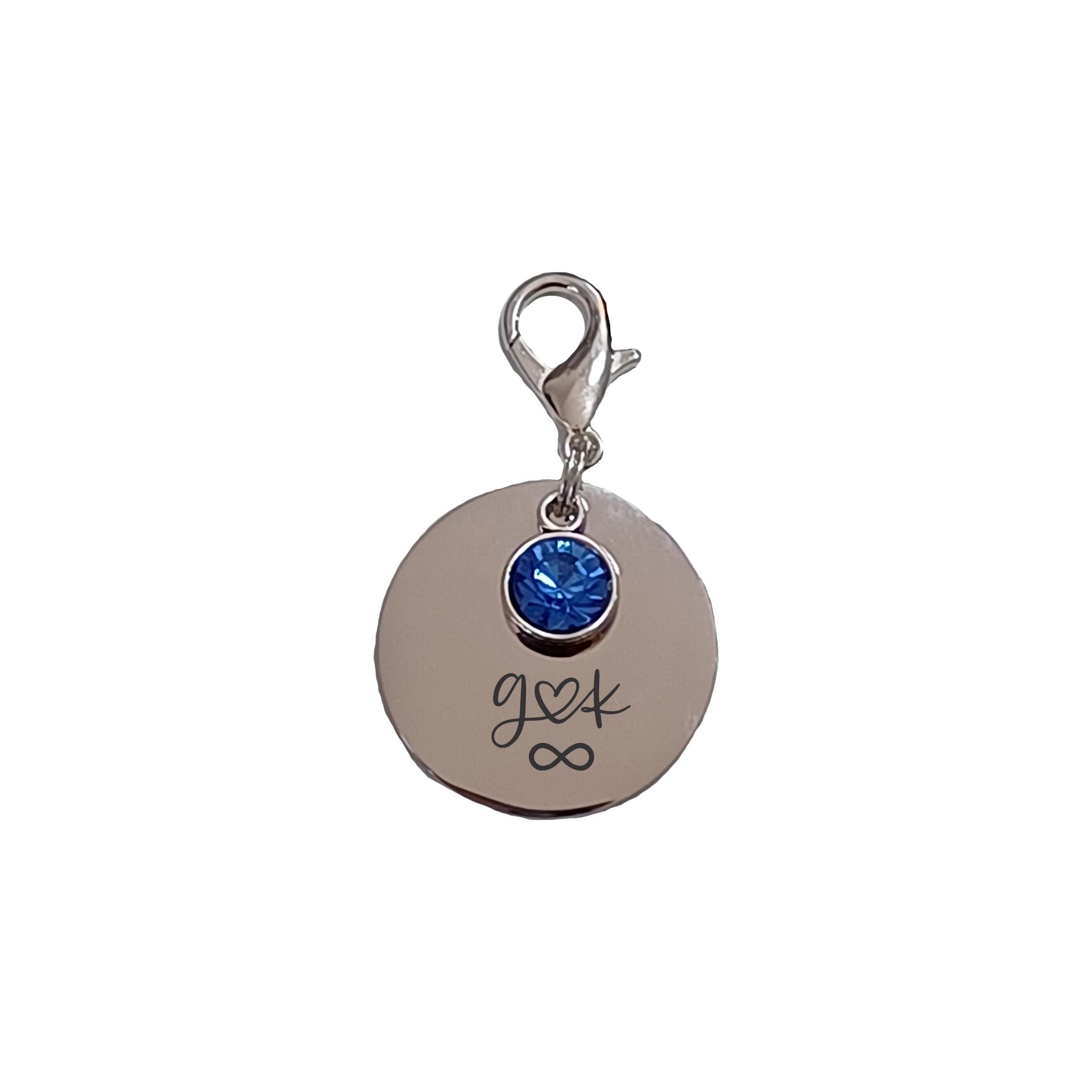 Personalized Silver & Blue Circle Charm for Wedding Bouquet - Something Blue Bridal Jewelry - Perfect for Brides, Bridesmaids & Wedding Decor