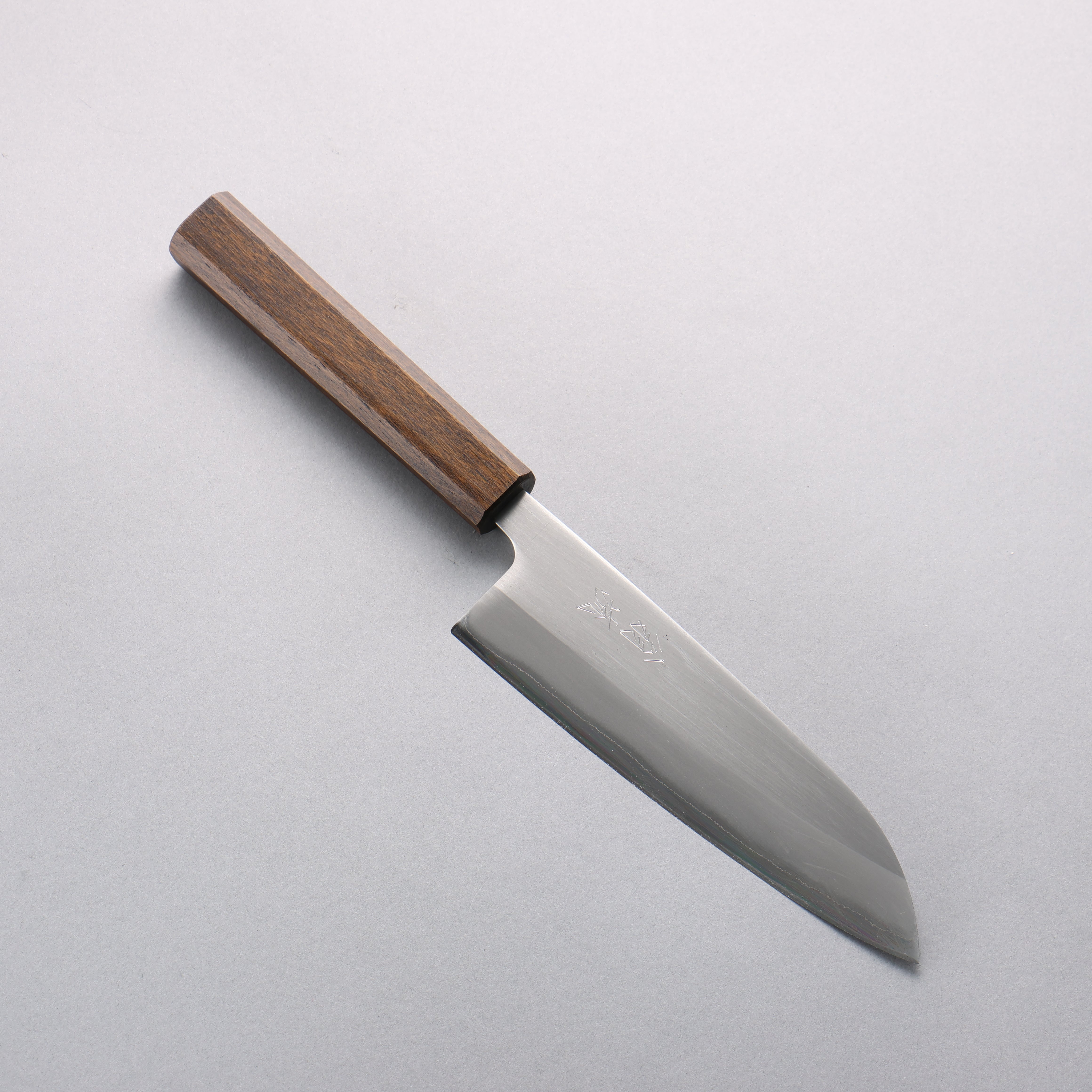 Premium OUL White Steel No.1 Santoku Knife 165mm with Burnt Oak Handle - Japanese Kitchen Knife for Professional Chefs & Home Cooking, Perfect for Slicing, Dicing & Chopping Vegetables, Meat & Fish