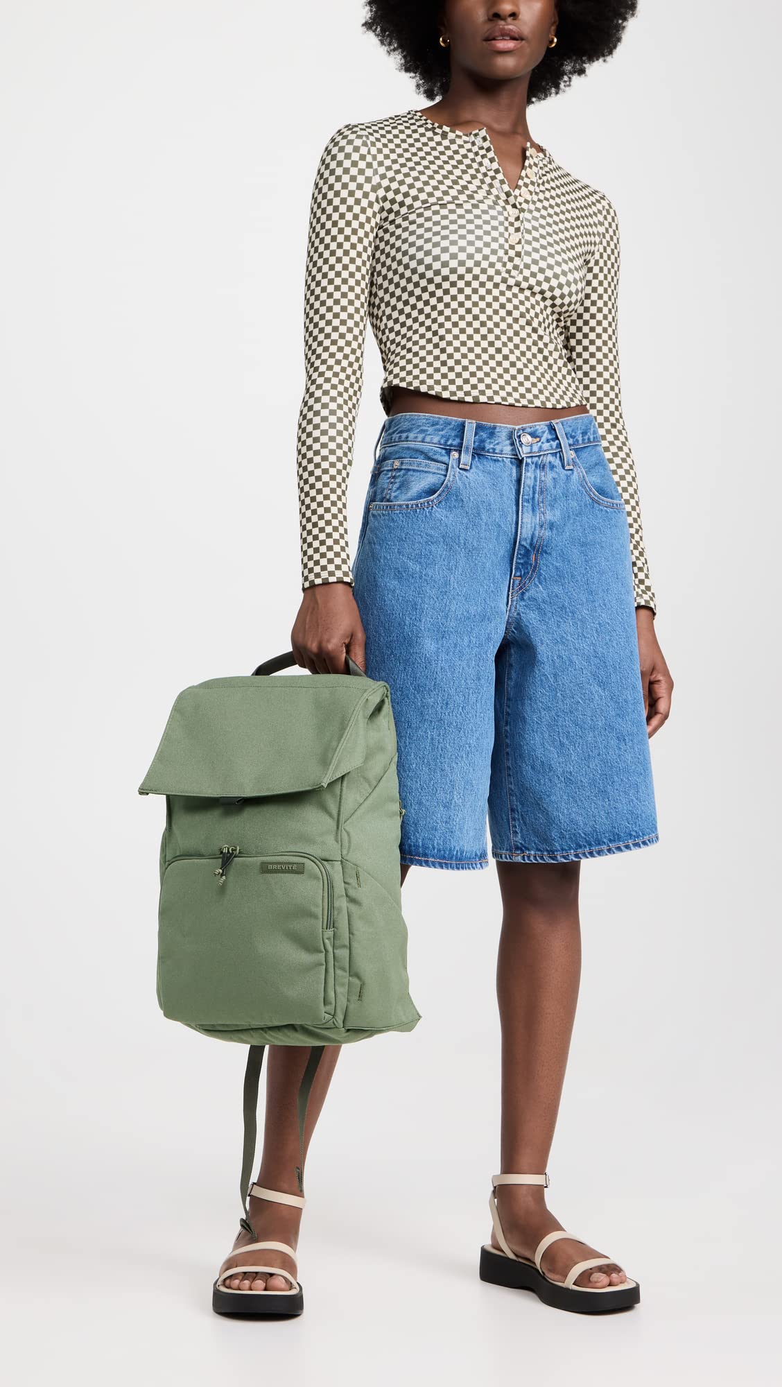 Brevite The Daily Backpack - Lightweight Durable Green Backpack for Men & Women, Perfect for Travel, Work, School & Outdoor Adventures
