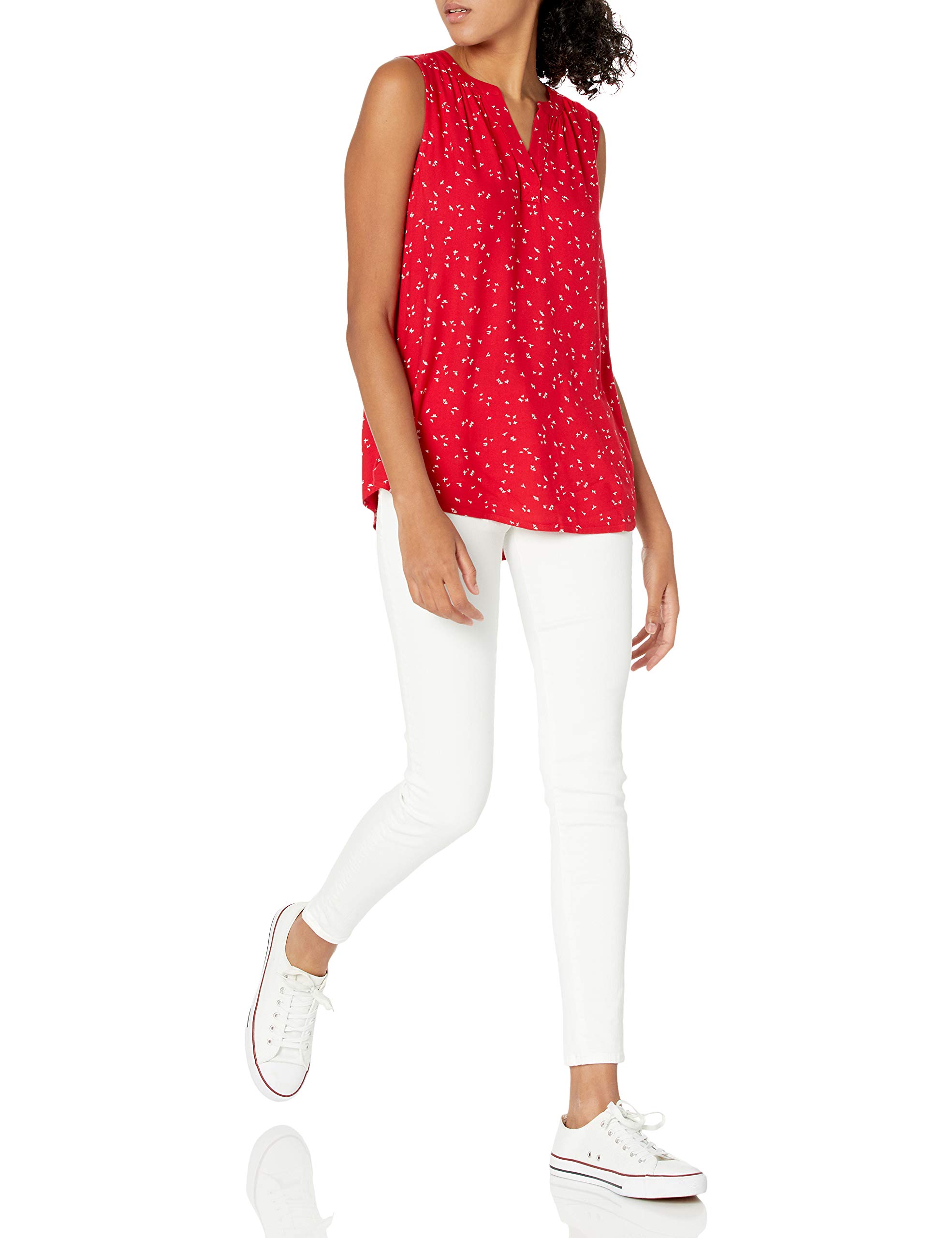 Amazon Essentials Women's Sleeveless Woven Shirt - Comfortable Casual Blouse for Work & Summer Outfits | Lightweight Breathable Fabric for Office & Travel
