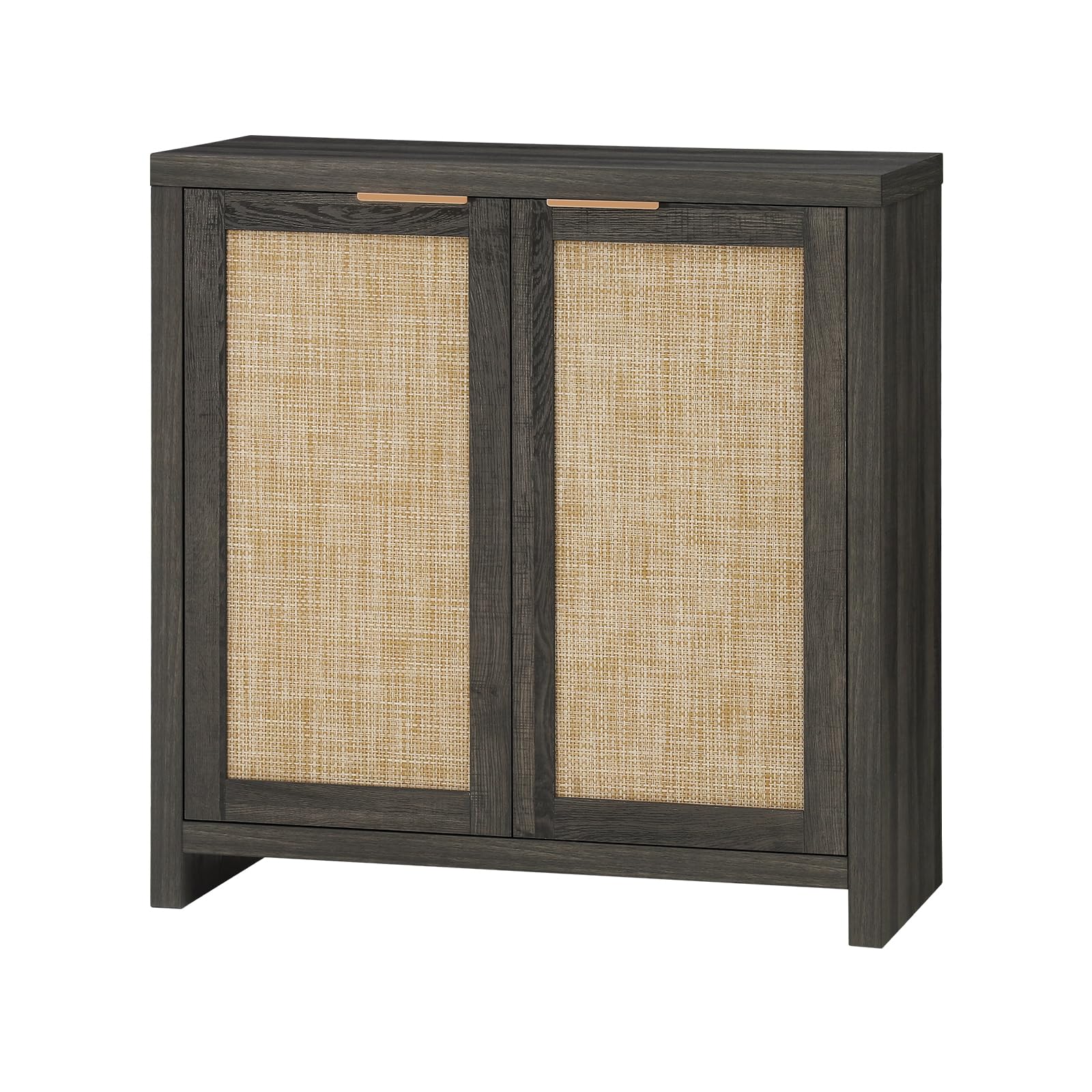 Hampstead Storage Sideboard Cabinet with Rattan Doors & Adjustable Shelves - Buffet Kitchen Cabinet, Cupboard Console for Living Room, Dining Room & Entryway Storage Solution
