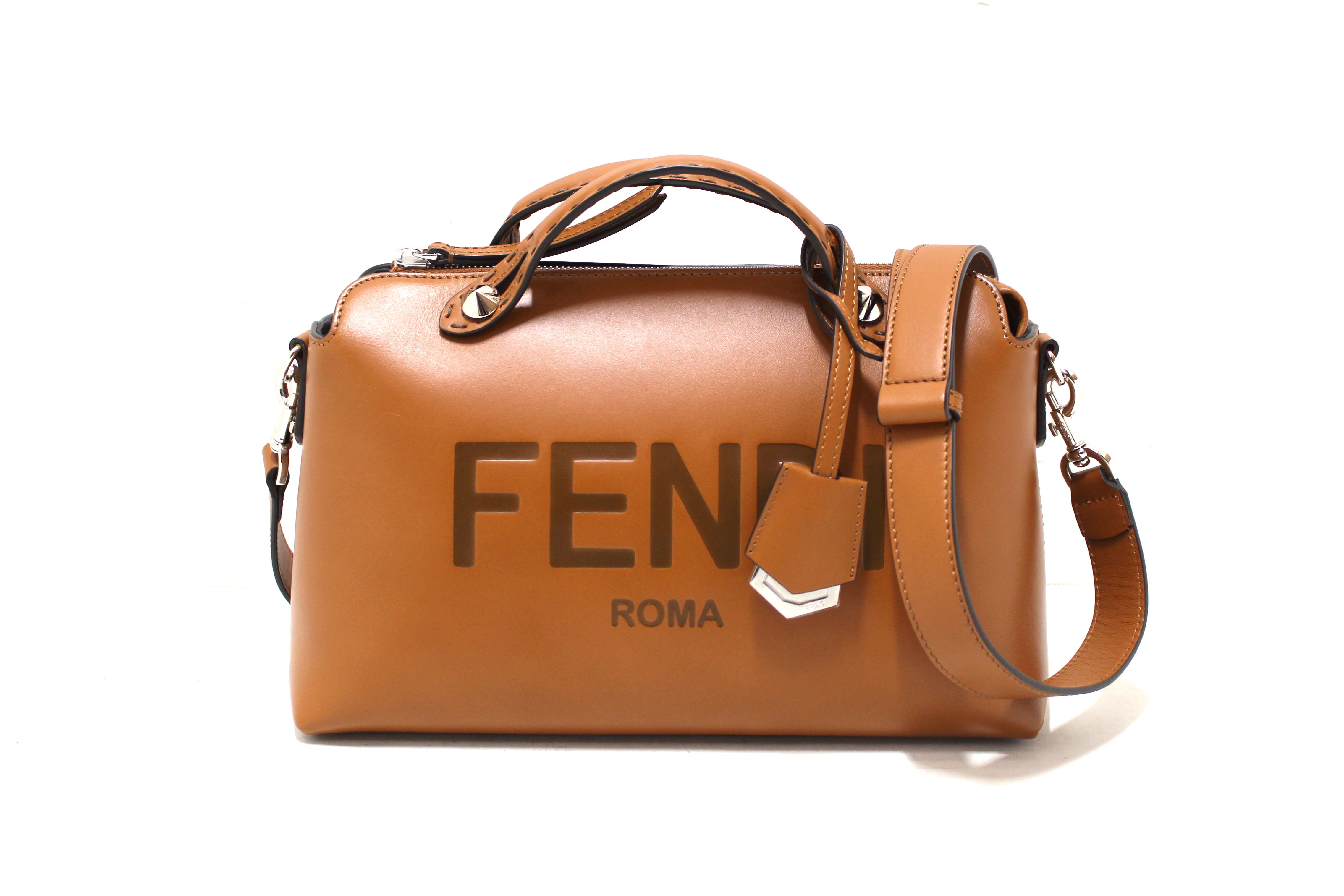 Authentic Fendi Brown Leather By the Way Medium Boston Bag for Women | Luxury Designer Handbag | Perfect for Work, Travel & Everyday Use