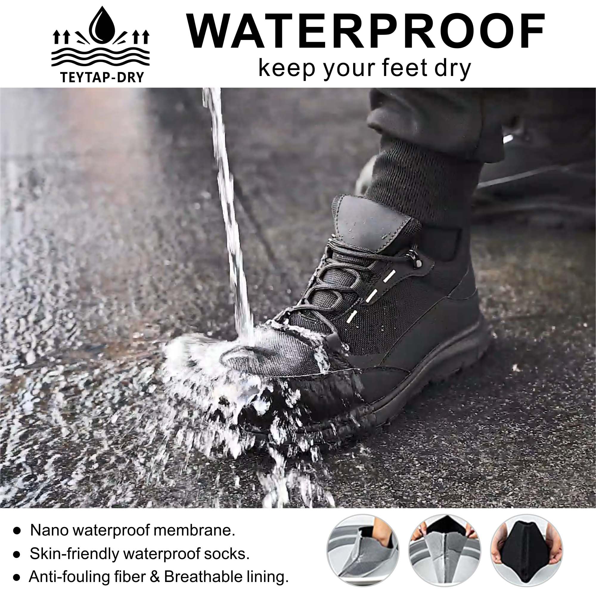 Men's & Women's Steel Toe Work Boots - Waterproof, Slip Resistant Safety Shoes for Construction, Warehouse & Outdoor Jobs