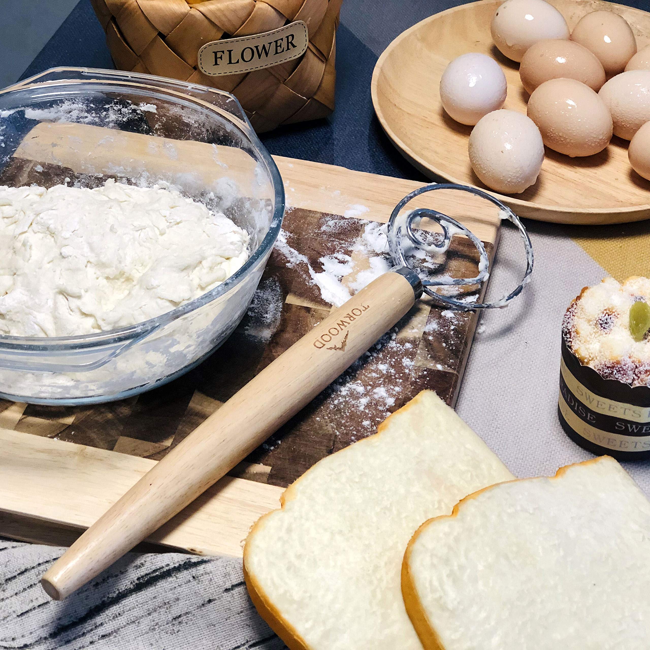 Premium Stainless Steel Danish Dough Whisk - 13.5