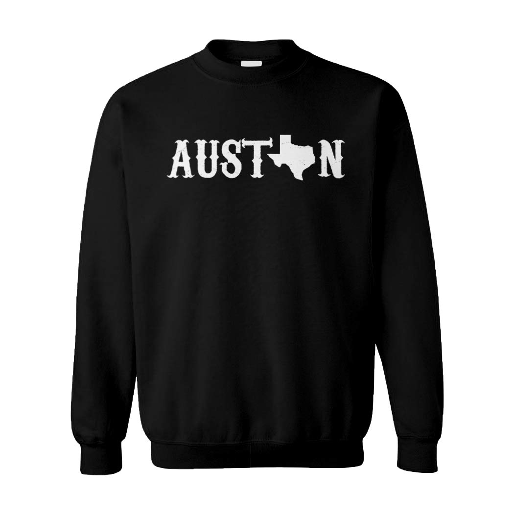 Tcombo Austin Texas Flag Unisex Crewneck Sweatshirt - State Pride USA Apparel for Men & Women | Perfect for Game Day, Casual Wear & Patriotic Events