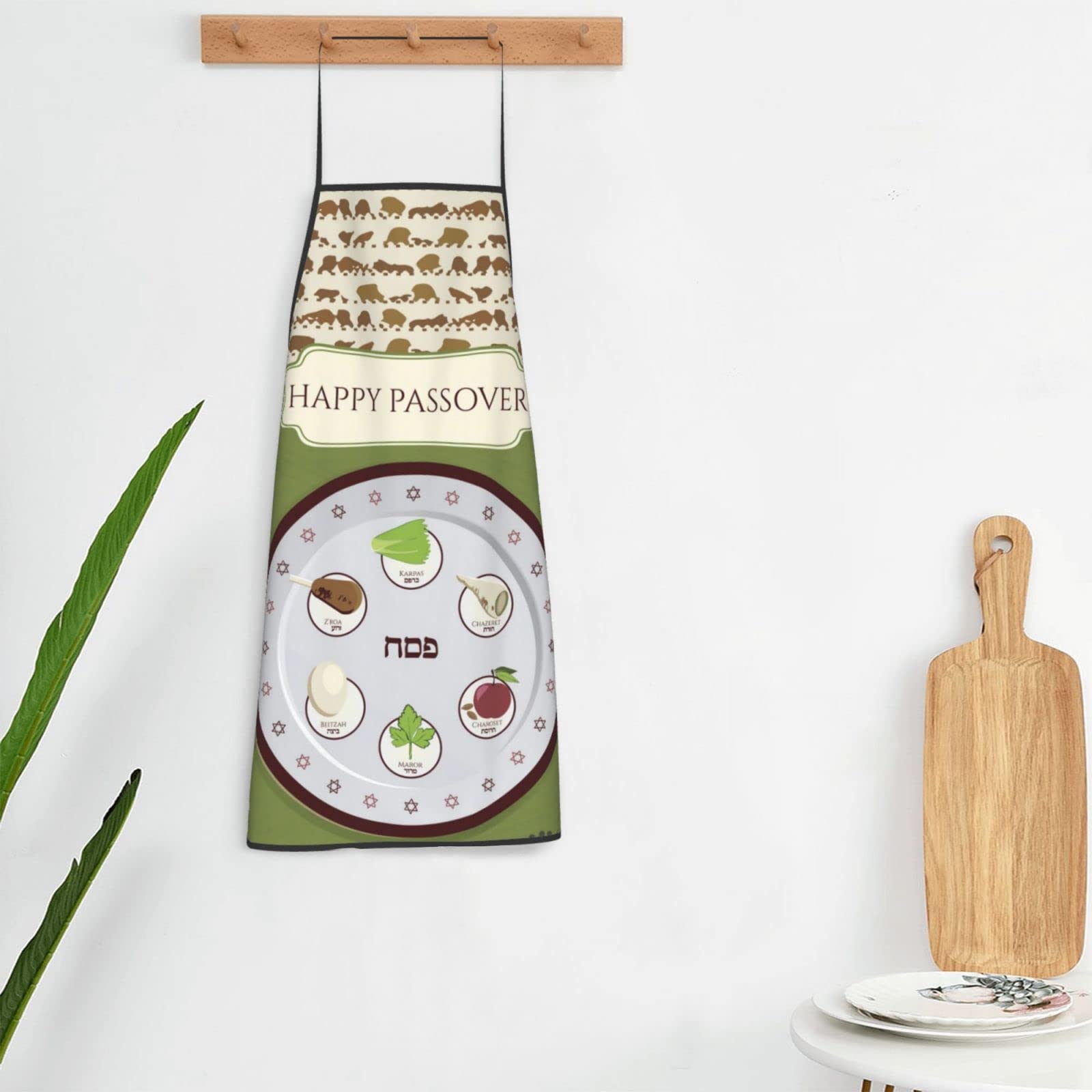 Happy Traditional Jewish Passover Apron - Adjustable Adult Chef Kitchen Bib for Cooking, Baking & Holiday Meals - Perfect for Seder Dinner & Kosher Cooking
