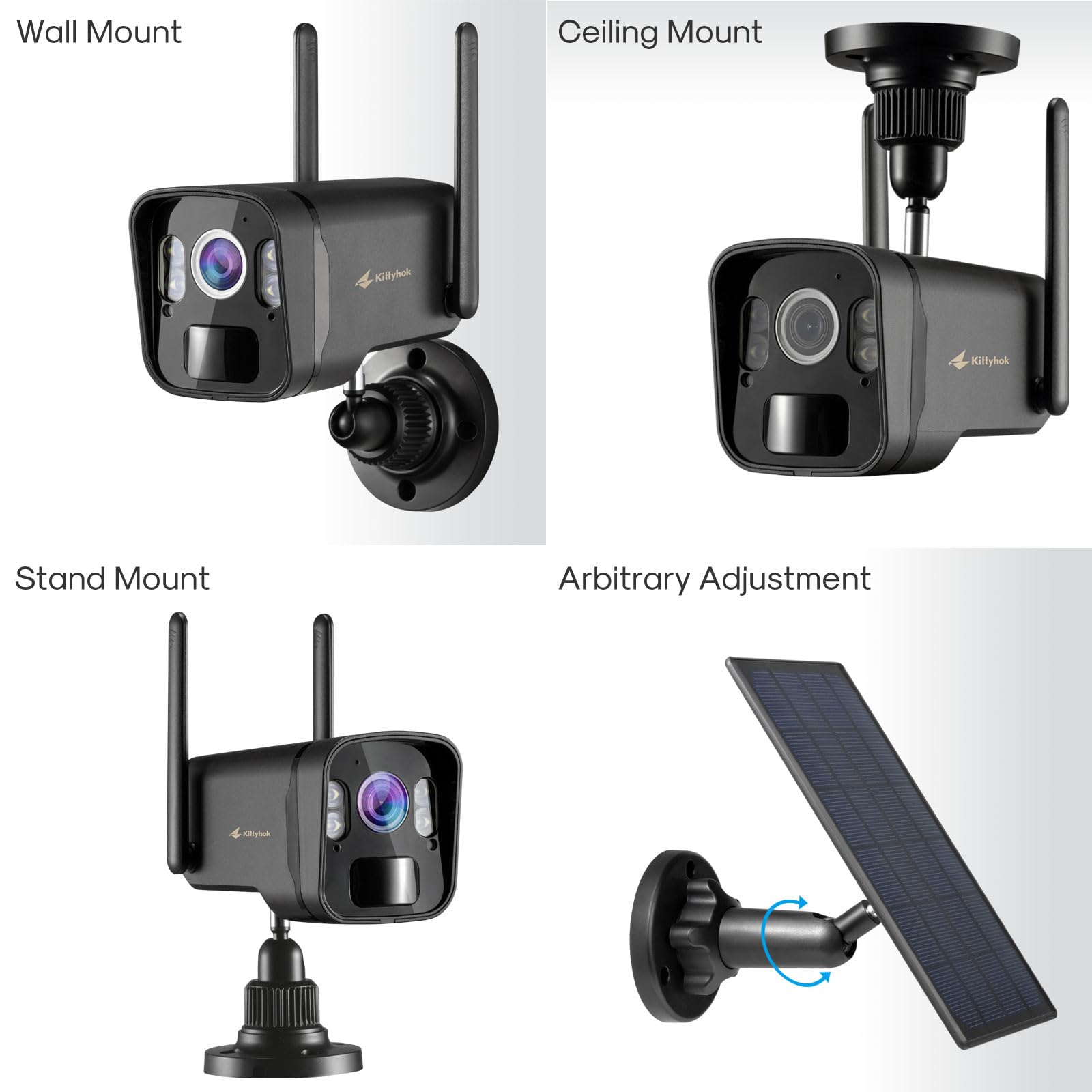 2K Solar Security Camera Outdoor - 4MP Wireless FHD, Solar Powered with Forever Power, Smart Detection, Night Vision & Spotlight - Weatherproof for Home, Yard & Garage Surveillance