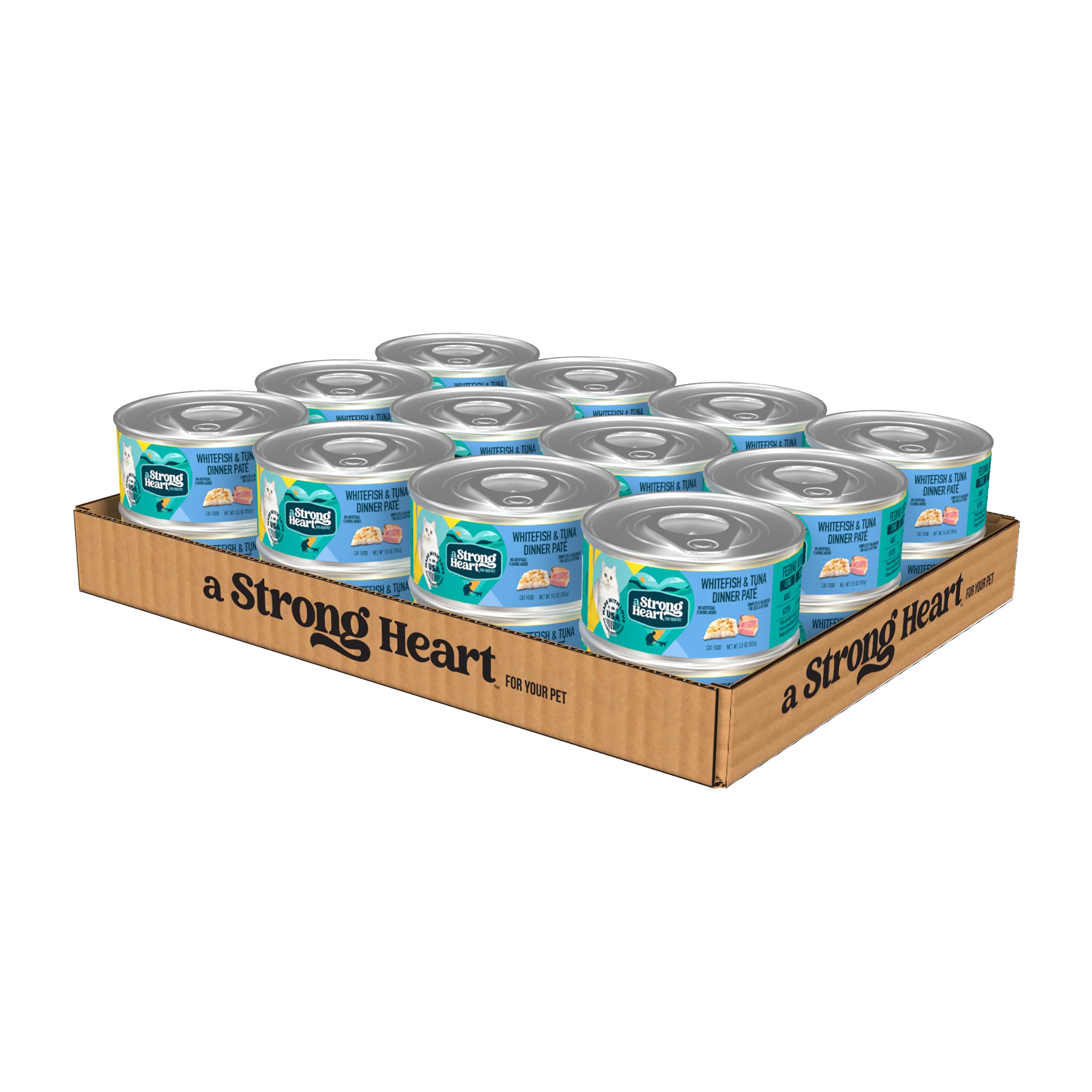 Premium Wet Cat Food for Adult Cats - Whitefish & Tuna Pate Recipe in 5.5oz Cans (Pack of 24) | High Protein, Grain-Free, Made in USA | Perfect for Picky Eaters & Senior Cats - Supports Heart Health & Hydration