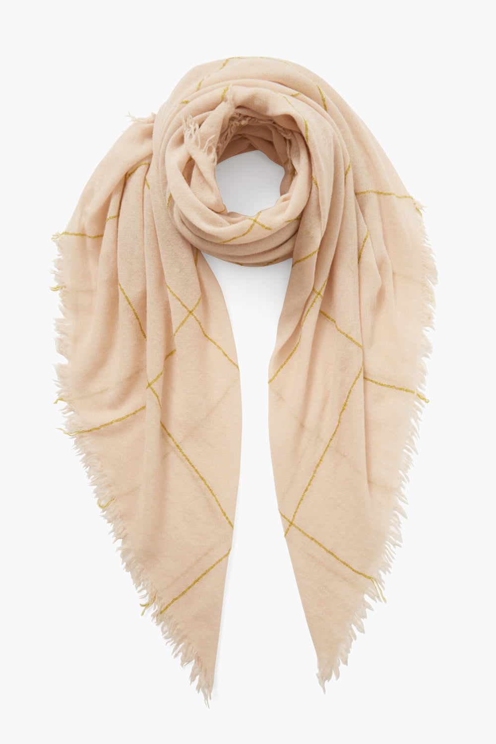 100% Pure Cashmere Scarf - Soft & Luxurious Golden Olive Windowpane Plaid Wrap for Women & Men - Perfect for Winter, Fall & Holiday Gifting