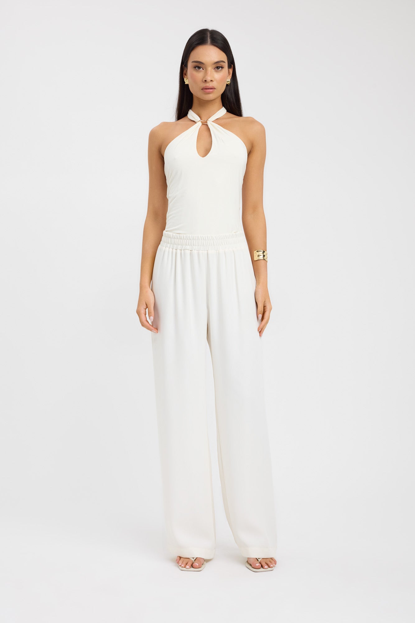Maria High Waist Wide Leg Pants for Women - Comfortable Stretchy Palazzo Trousers for Casual, Office & Travel Outfits