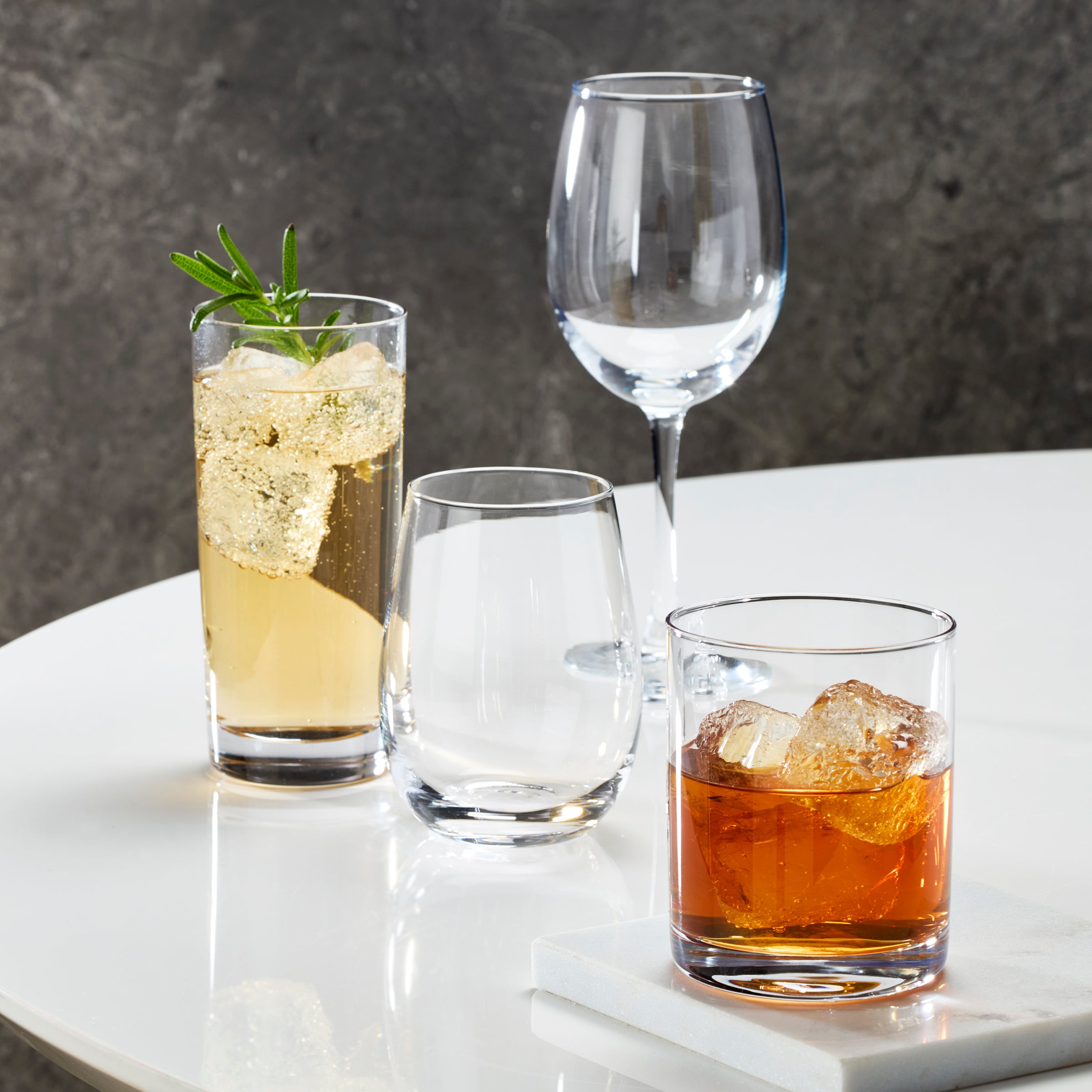 5 O'Clock Double Old Fashioned Whiskey Glasses Set of 4 - Heavy Base Cocktail Glasses for Bourbon, Scotch & Whiskey Drinks - Perfect for Home Bar, Parties & Gifts