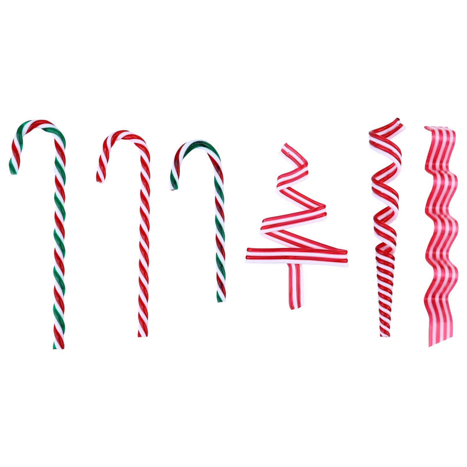 Toyvian 6-Piece Christmas Candy Cane Decorations - Plastic Xmas Tree Hanging Ornaments for Holiday Party Decor, Home & Office Festive Decorating