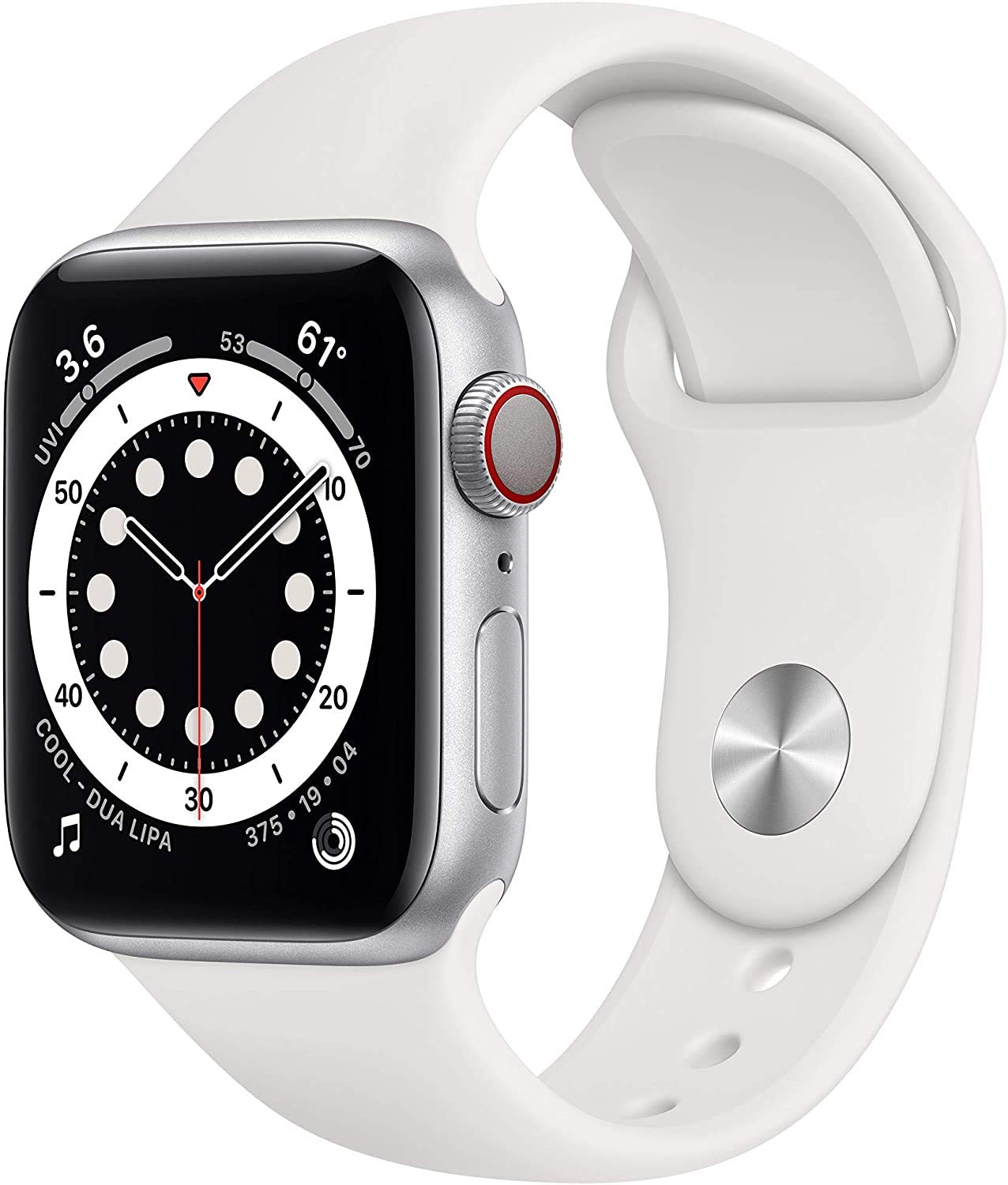 Apple Watch Series 6 (GPS + Cellular, 40mm) - Silver Aluminum Case with White Sport Band | Renewed Premium Smartwatch for Fitness Tracking, Heart Rate Monitoring & Calls | Perfect for Workouts, Running & Daily Wear