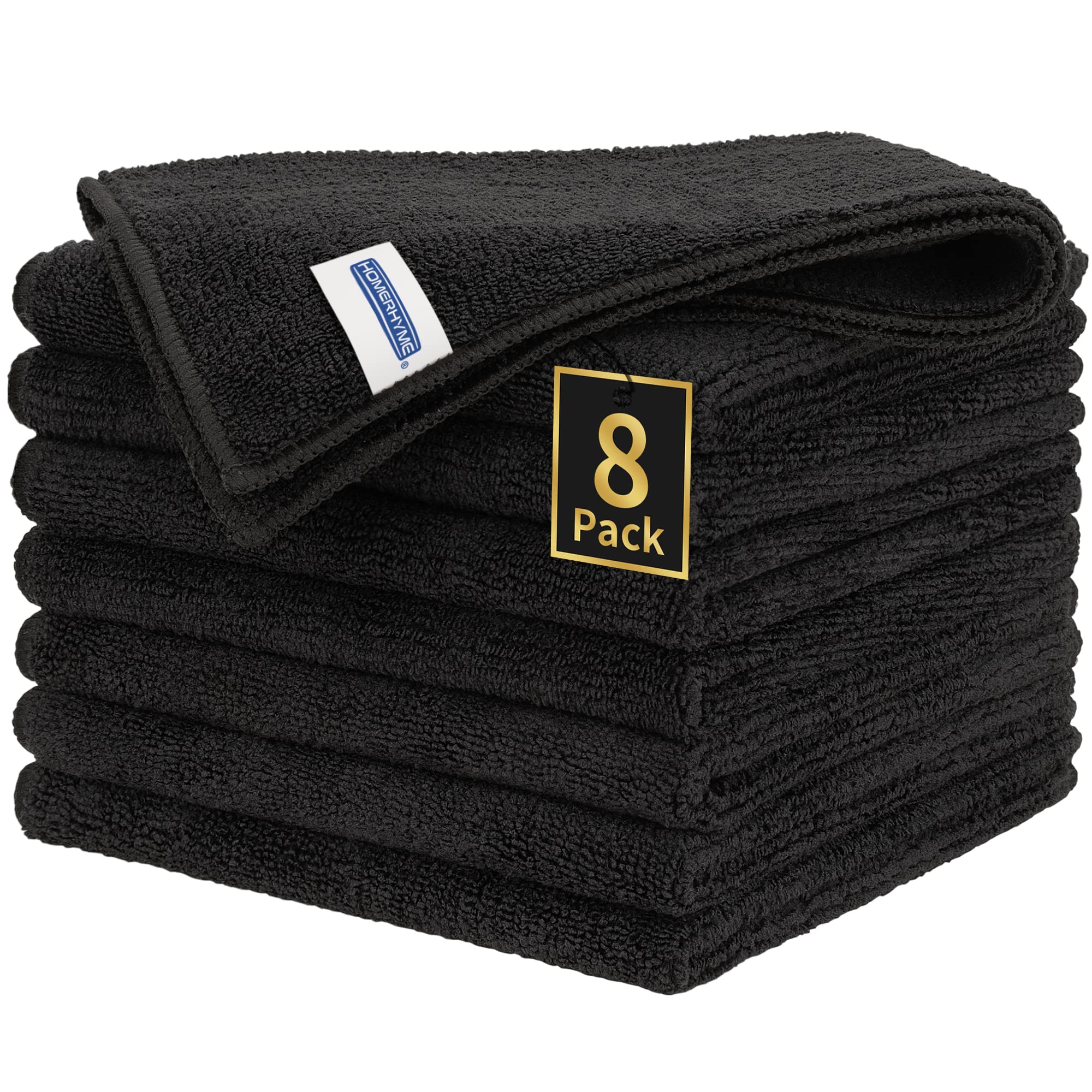 HOMERHYME Premium Microfiber Cleaning Cloths 8 Pack - 12.6