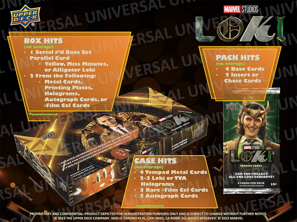2023 Upper Deck Marvel Loki Season 1 Hobby Box - Collectible Trading Cards for Marvel Fans | Perfect for Collectors, Gifts, and Game Nights