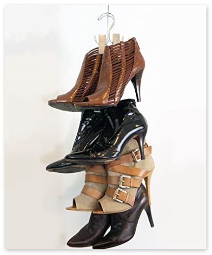 Boot Stax Vertical Storage System- with 6 Silver Hangers