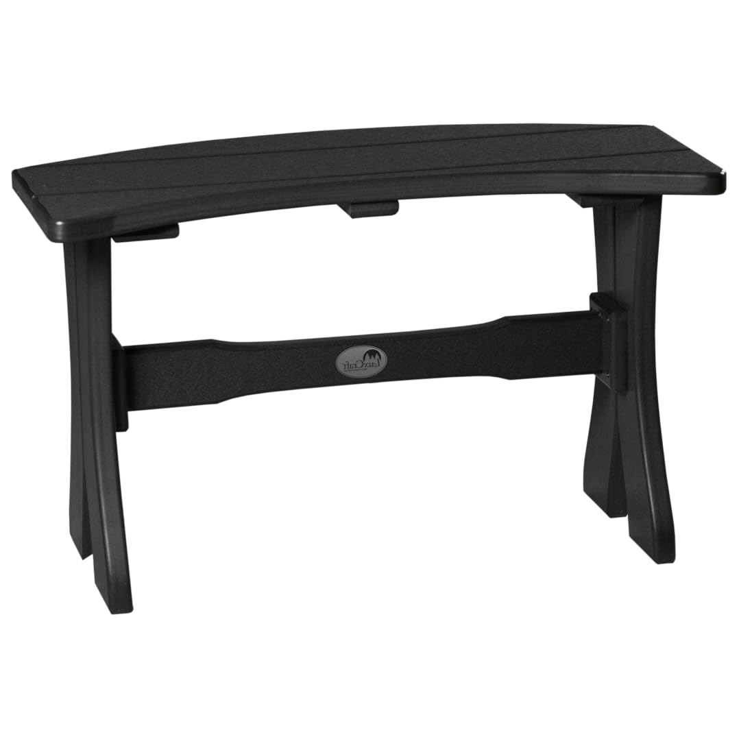 Poly Lumber 28-Inch Black Outdoor Table Bench - Durable All-Weather Patio Furniture for Garden, Deck, Poolside & Backyard Seating