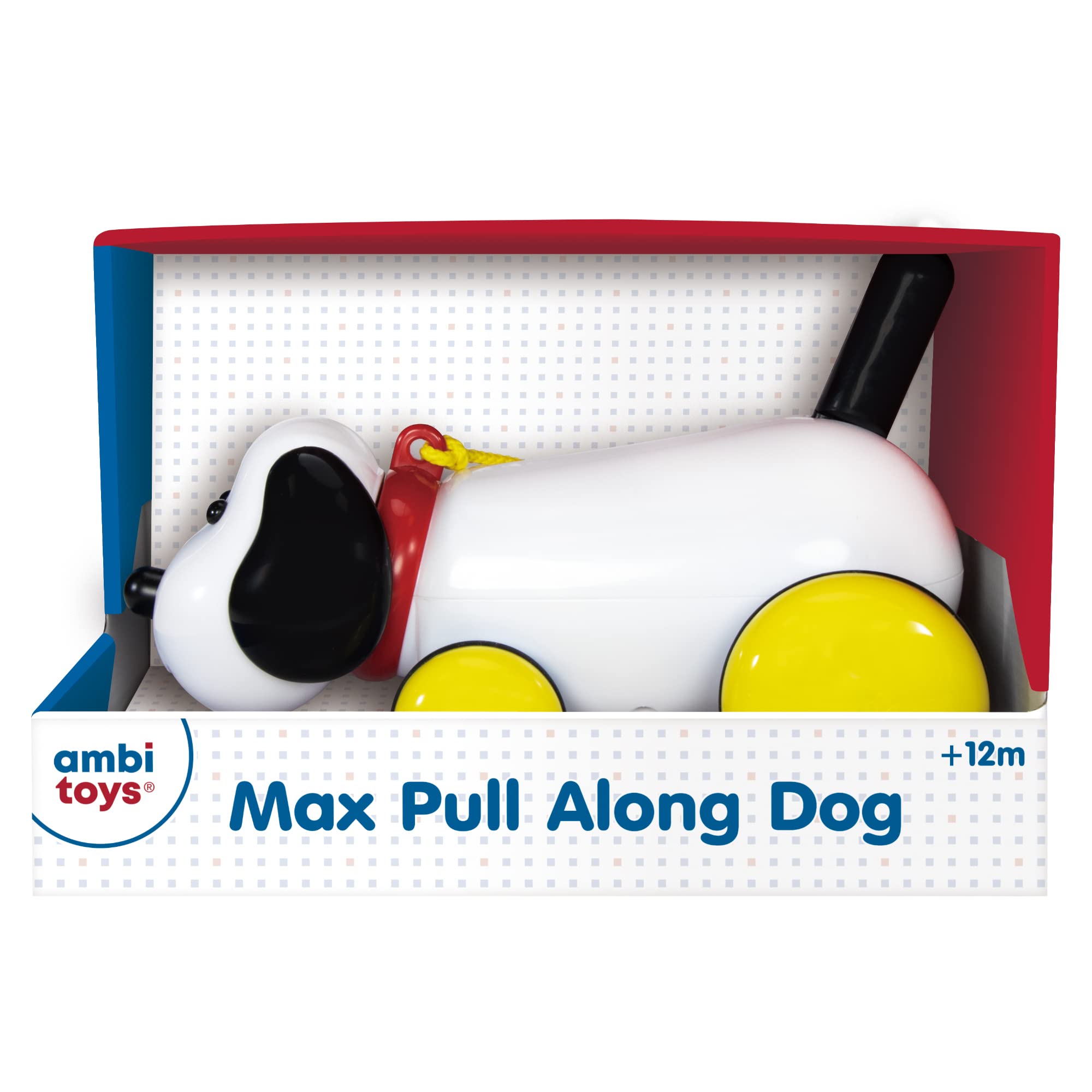 Galt Ambi Toys - Max Pull Along Dog for Toddlers | Wooden Pull Toy for Kids Ages 1-3 | Educational Walking Toy for Early Development | Perfect for Indoor Play & Learning Activities