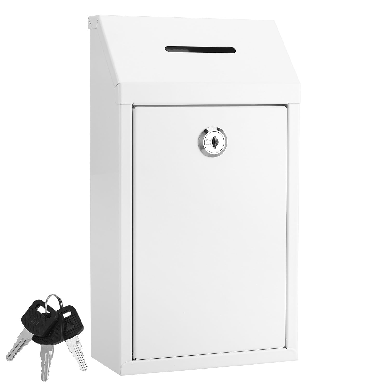 Secure Locking Metal Donation Box with Slot - 10.2