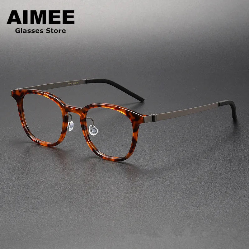 Aimee Women's Full Rim Square Titanium Acetate Eyeglasses 81051 - Stylish & Lightweight Glasses for Work, Reading & Everyday Wear
