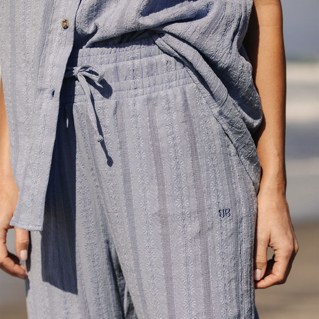 Stylish Cabana Pants in Dusk Blue - Comfortable Beachwear & Lounge Pants for Summer Vacation, Poolside Relaxation, and Casual Outings