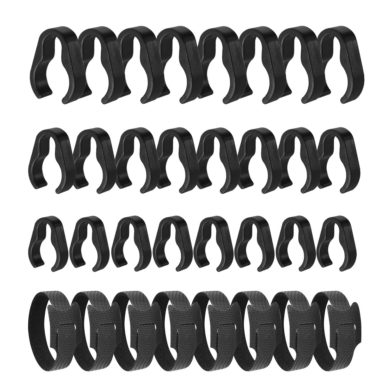 ALEKOR Microphone Stand Cable Clips - Boom Pole Cable Clips Clamp Plastic Mount - 32 PCS Multi-Size Cable Management Clips with Cable Ties - Perfect for Studio, Podcast & Live Streaming Setup