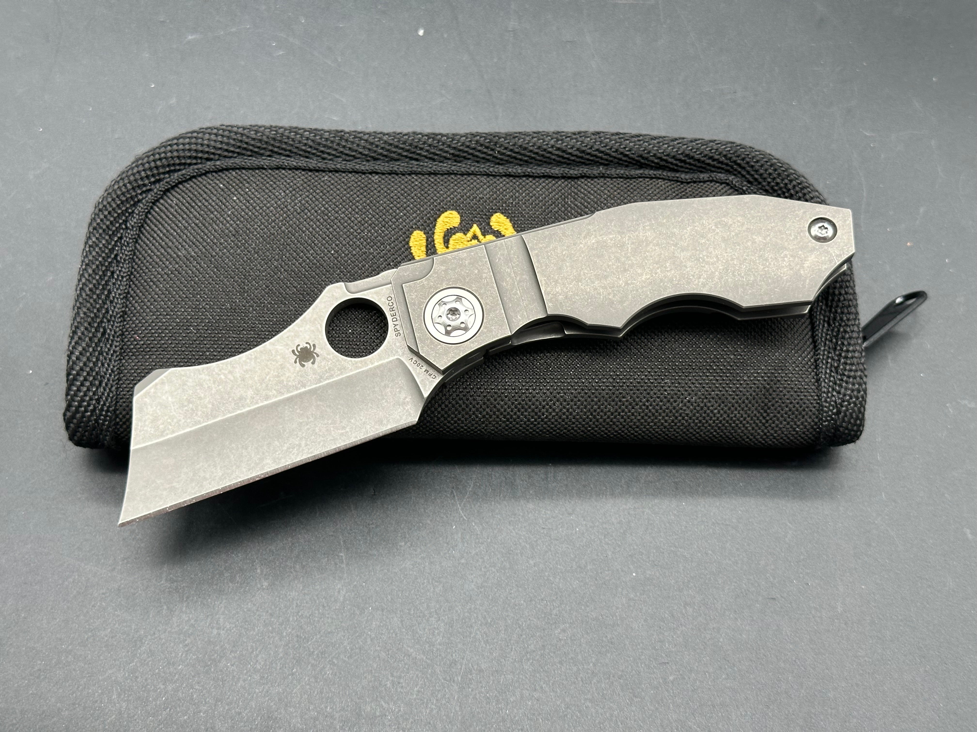 Spyderco Stovepipe Frame Lock Folding Knife - Titanium Handle, 2.8