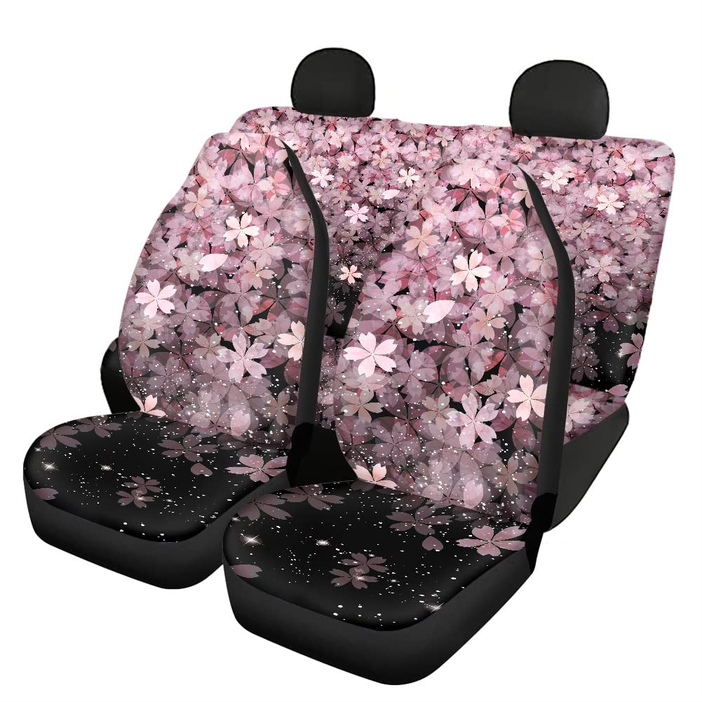 Youngerbaby Pink Cherry Blossom Sakura Universal Car Seat Covers - Soft Pet-Friendly Auto Seat Protectors for Cars, SUVs & Trucks | Waterproof & Non-Slip Interior Accessories for Comfort & Style (Perfect for Daily Commute, Road Trips & Pet Travel)
