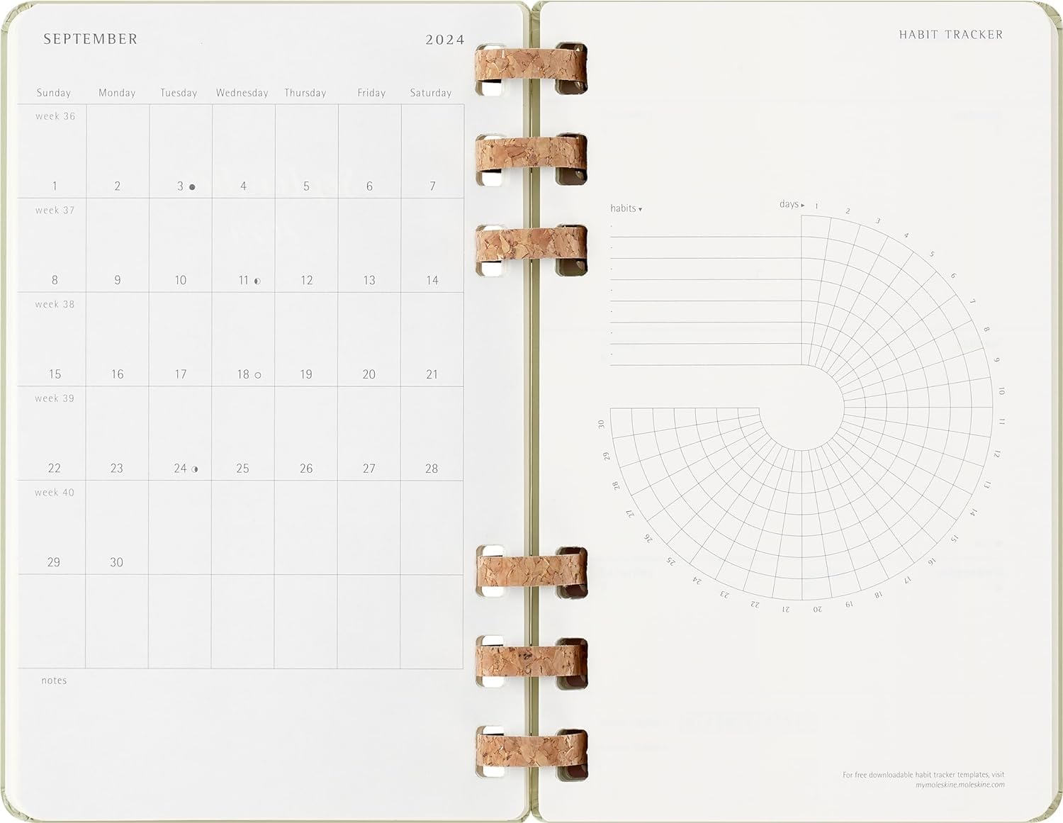 Moleskine 2024-2025 Academic Planner - 12 Month Spiral Notebook with Hard Cover, 5
