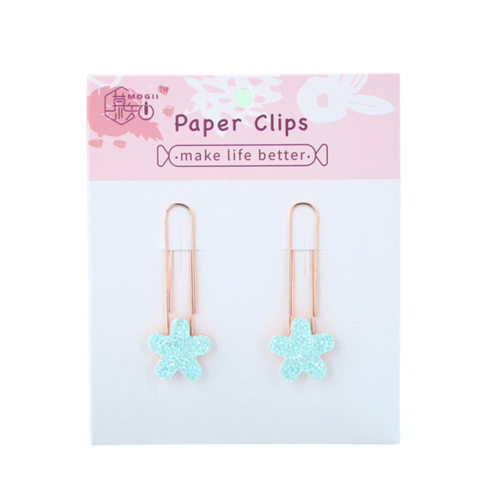 Cute Sequin Paper Clips - Colorful Decorative Stationery Clips for Office, School & Home Use - Kawaii Novelty Office Accessories & School Supplies - Perfect for Organizing Documents, Notebooks & Craft Projects