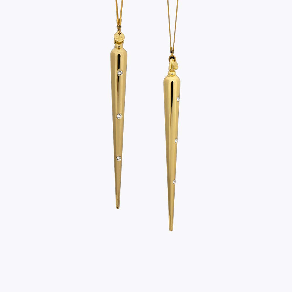 Elegant Gold Icicle Christmas Tree Ornaments with Swarovski Crystals - Premium Holiday Decor with Keepsake Box, Chain & Hang Tag - Perfect for Home, Office & Christmas Party Decorations