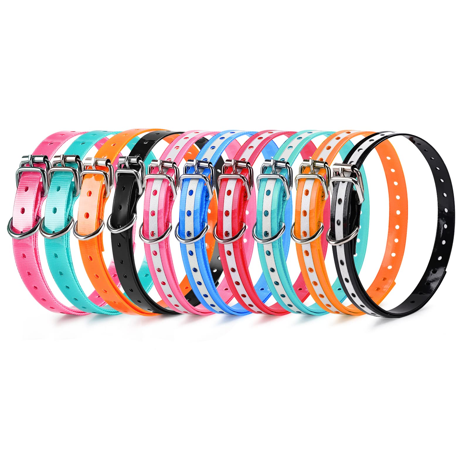Adjustable Replacement Collar Strap for Dog Training Shock Collars & Electric Fence Receivers - Waterproof, Easy Clean, Pink (2-Pack) | Perfect for Outdoor Training & Pet Containment Systems