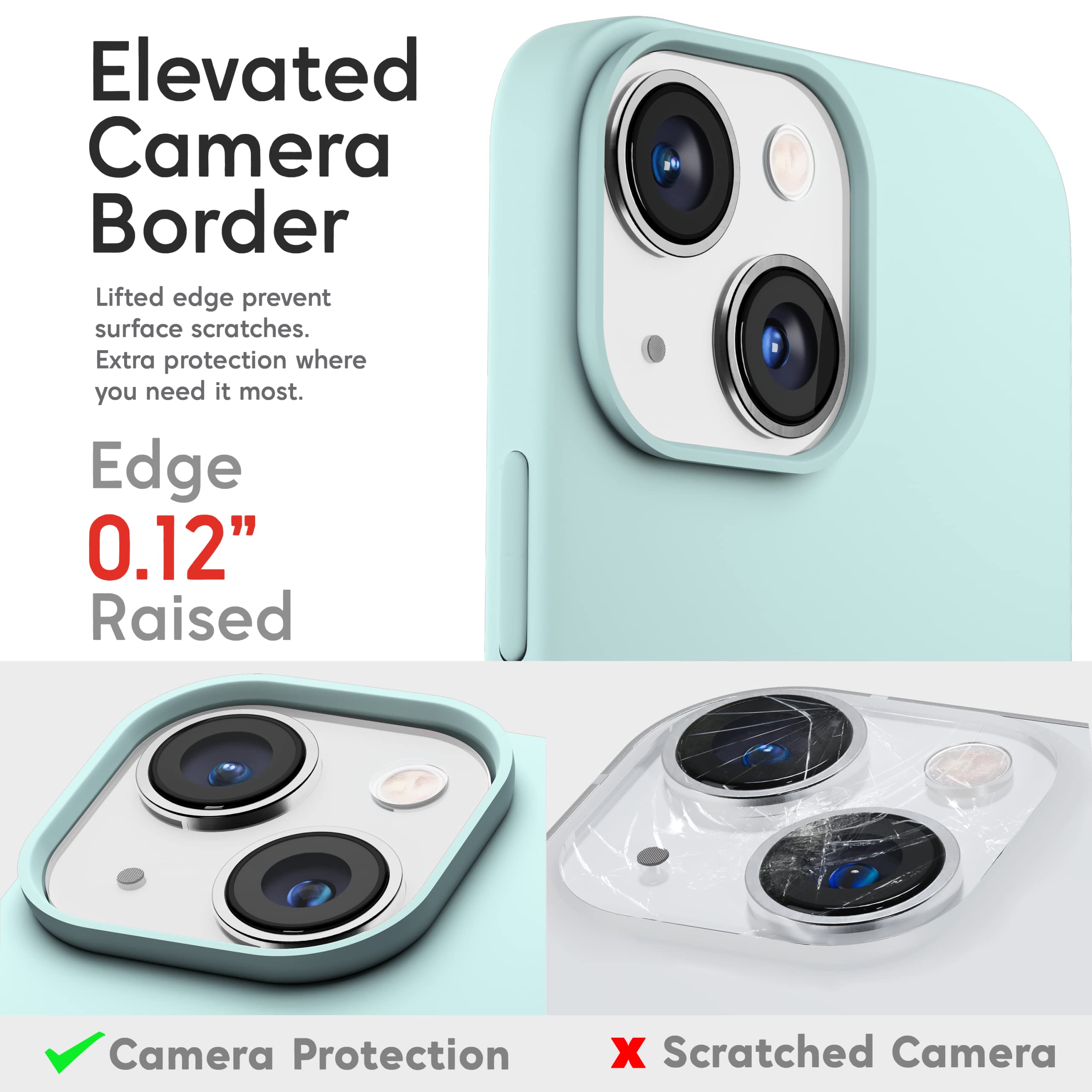 IceSword iPhone 13 Mini Case Mint Green - Slim Shockproof Silicone Cover with Soft Anti-Scratch Microfiber Lining | Protective Phone Case for 5.4 Inch iPhone 13 Mini | Perfect for Everyday Use, Travel & Outdoor Activities
