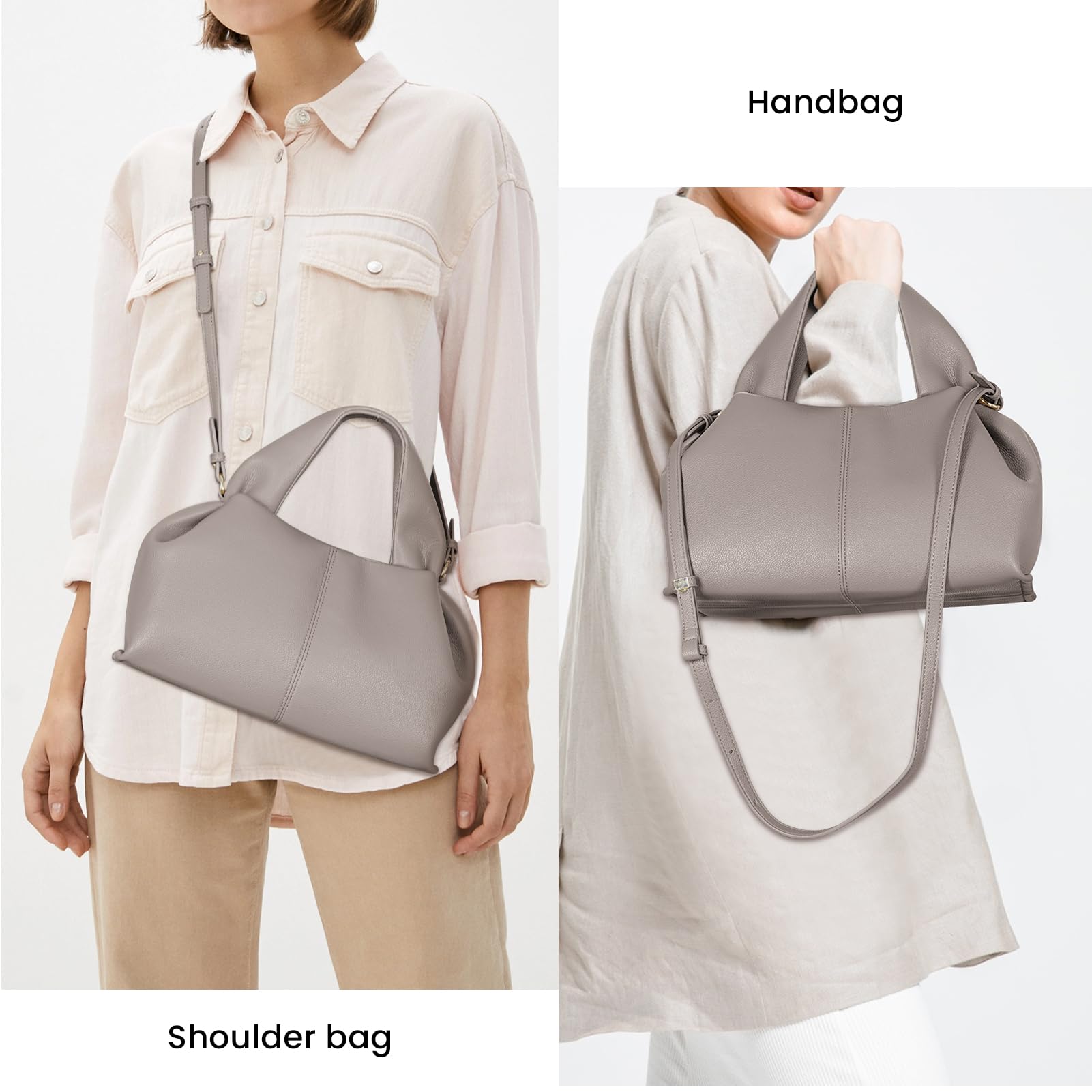 Stylish Dumpling Tote Bag for Women - Faux Leather Crossbody Purse, Fashionable Handbag & Satchel Clutch - Perfect for Work, Travel & Evening Outings