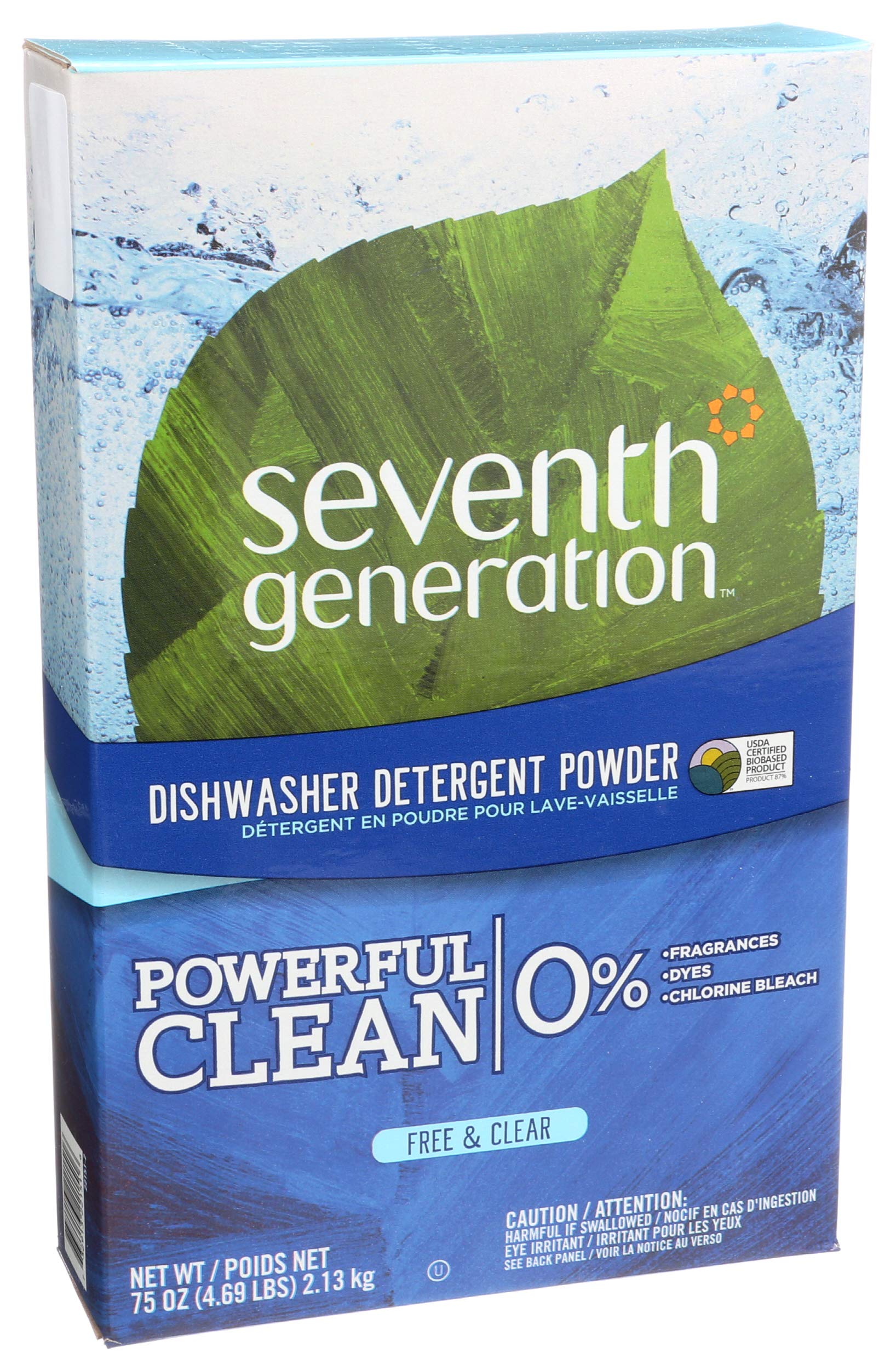 Seventh Generation Free & Clear Dishwasher Detergent Powder - 75 oz, Eco-Friendly & Hypoallergenic for Sensitive Skin - Perfect for Daily Dishwashing & Cleaning Baby Bottles