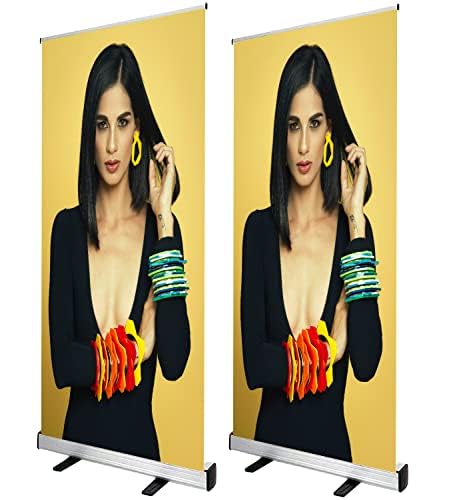 Retractable Roll Up Banner Stand 33.5x80 - Trade Show & Retail Display Stand for Advertising