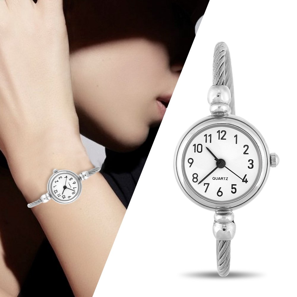 Elegant Women's Bracelet Watch - Analog Round Quartz Alloy Strap with Vintage Roman/Arabic Numeral Dial (White) | Perfect for Office, Date Night & Formal Occasions