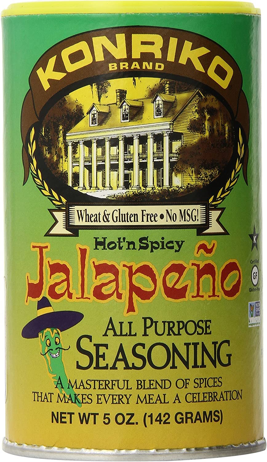 Konriko Jalapeno All Purpose Seasoning - 5 oz (Pack of 2) | Wheat Free, Gluten Free, No MSG | Perfect for Tacos, Nachos & Grilled Meats