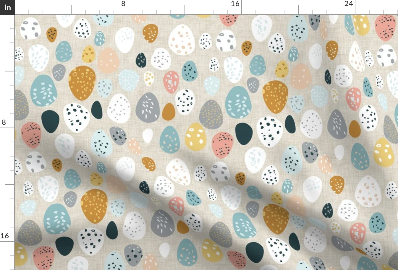 Eggs Fawn Egg Bird Mustard Duck Blue Easter Printed Velvet Fabric by The Yard - Spoonflower Upholstery & Home Decor Fabric for DIY Projects, Curtains, Pillows, and Apparel