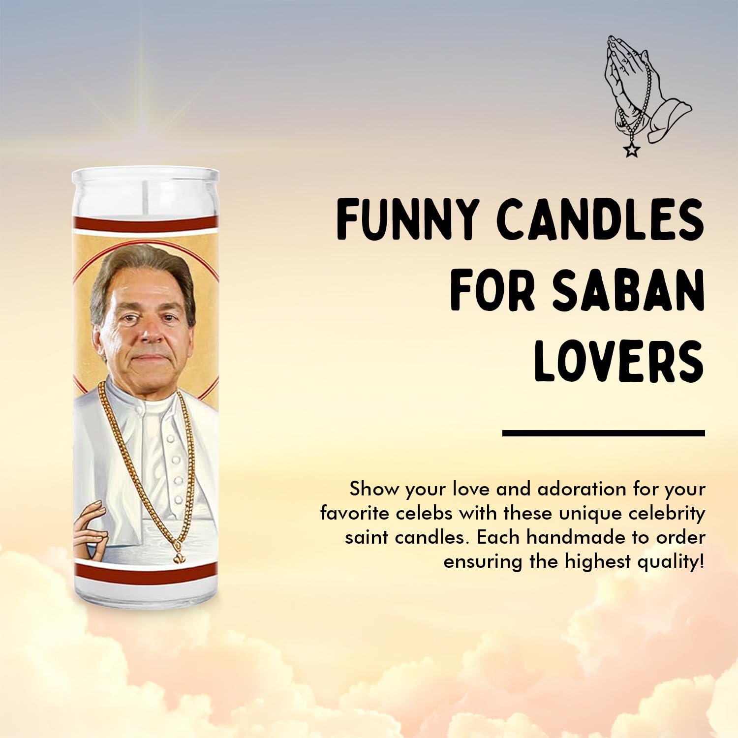 Funny Saint Saban Candles - Handmade Soy Wax in Glass Jar - Perfect Gift for Football Lovers & Home Decor