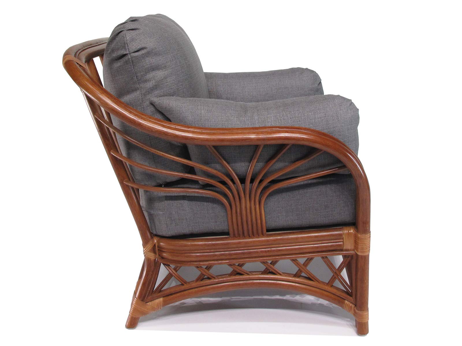 Rattan Living Room Furniture Lounge Club Chair - Wicker Accent Chair for Indoor & Outdoor Use - Perfect for Patio, Garden, and Sunroom (#1692AW-TI)