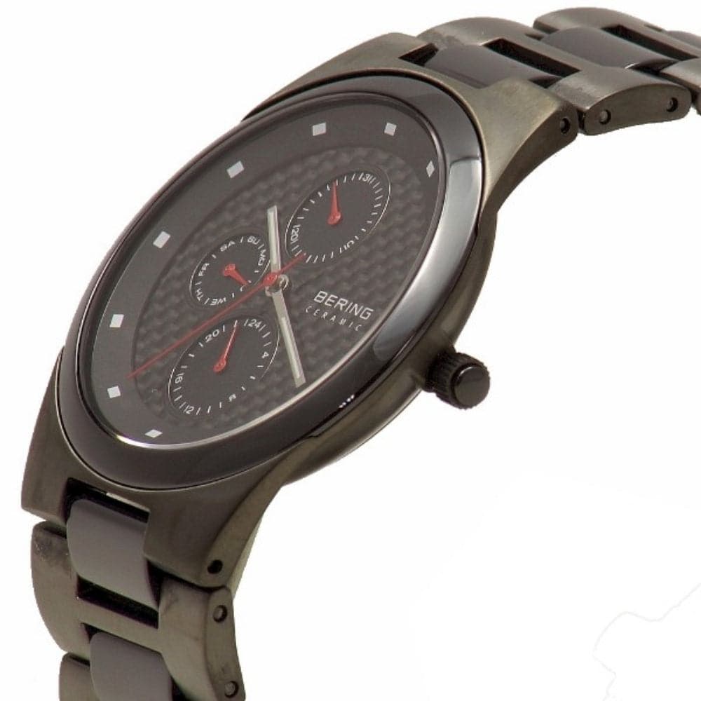 BERING 32339 782 Ceramic Collection Stainless Steel Band Black Dial Men's Watch - Luxury Waterproof Wristwatch for Business, Formal & Casual Wear