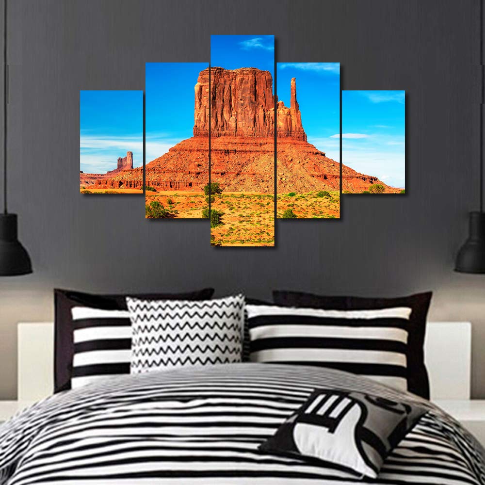 TUMOVO 5-Piece Canvas Wall Art Print - Monument Valley Rock Gorge Scenery, Stretched & Framed Ready to Hang for Bedroom, Living Room, Bathroom Decor | Perfect for Home, Office & Gift Giving