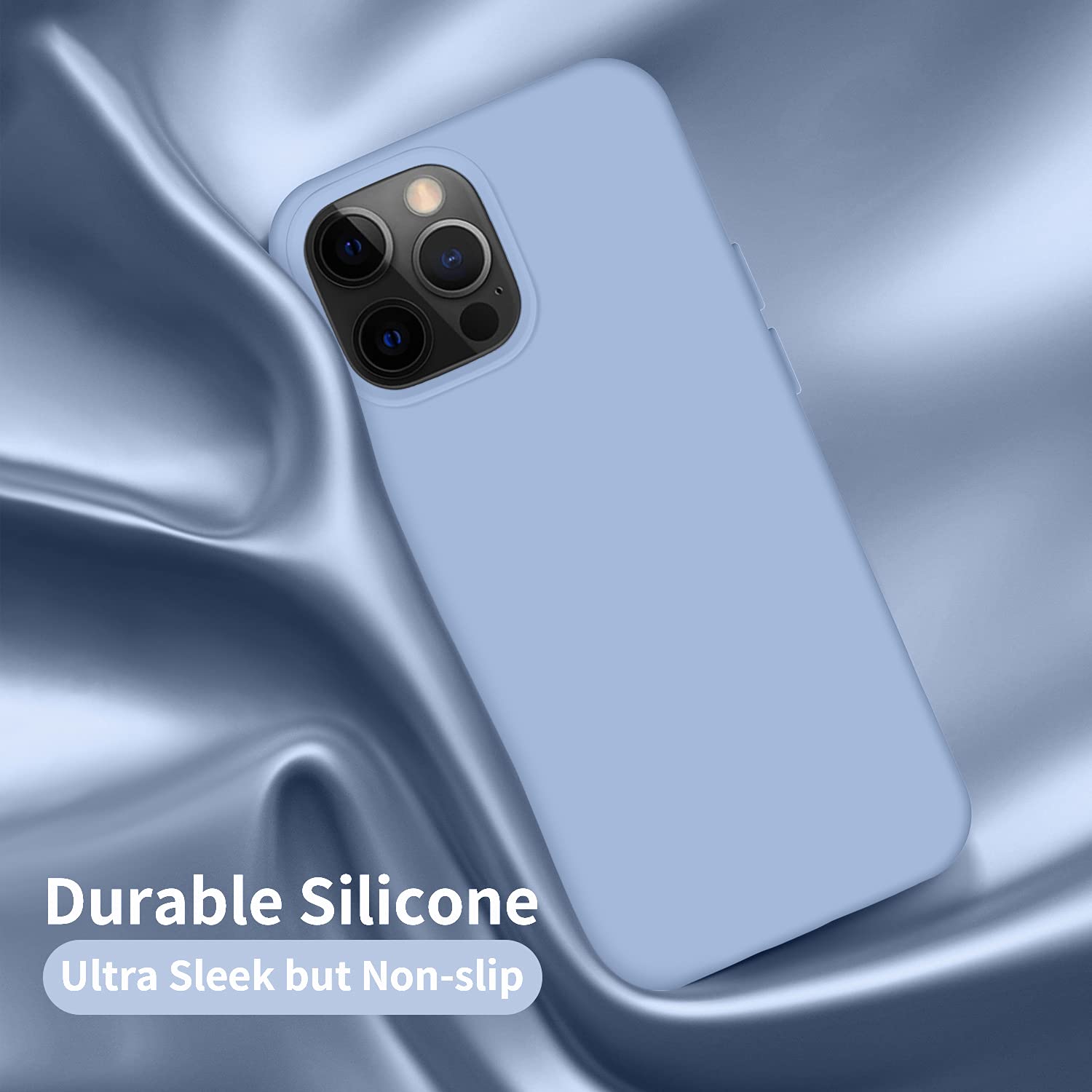 Cordking Ultra Slim Shockproof Silicone Case for iPhone 13 Pro Max (6.7 Inch) - Light Blue Protective Phone Cover with Soft Anti-Scratch Microfiber Lining | Perfect for Everyday Use, Travel & Outdoor Activities