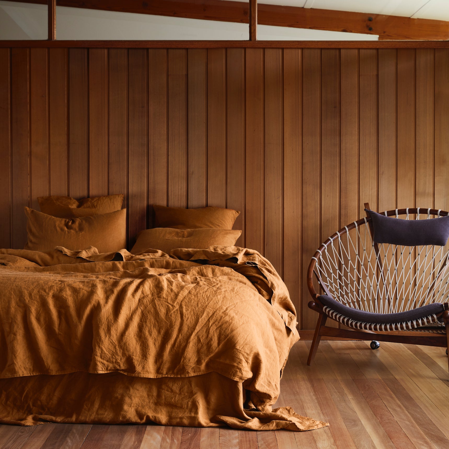 Premium 100% Linen Flat Sheet - Breathable & Soft Tobacco Brown - Queen Size Bedding for Summer & All Seasons - Perfect for Home, Hotel, and Airbnb Use