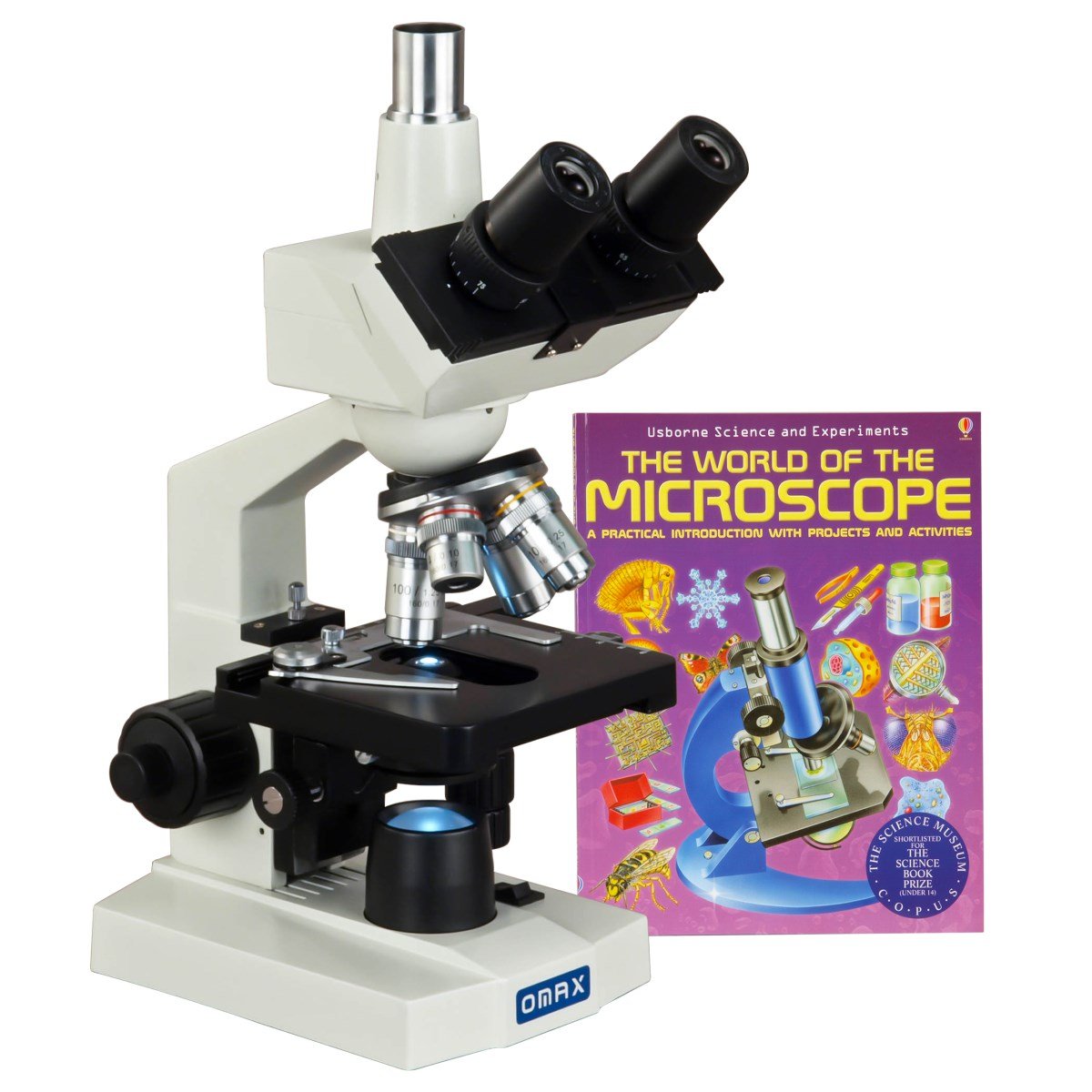 OMAX 40X-2000X Trinocular Compound LED Microscope for Lab Use | Professional Biological & Metallurgical Microscopy | Ideal for Students, Researchers & Hobbyists
